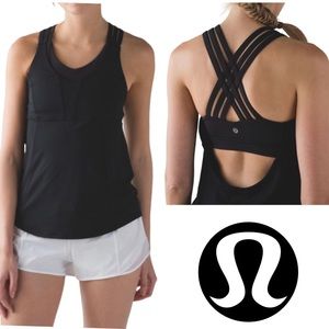 Lululemon Beat the Heat Strappy Black Tank 10